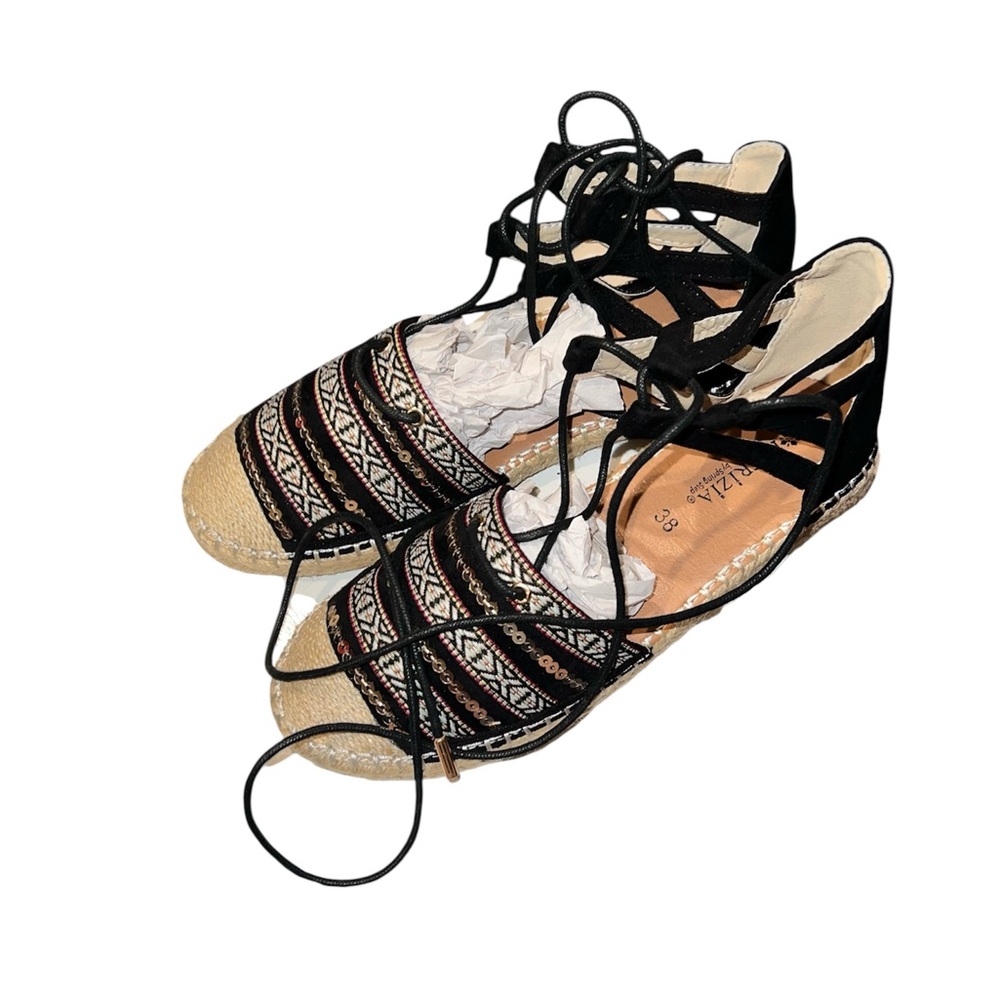 Zara Black and Tan Espadrilles Modern Design